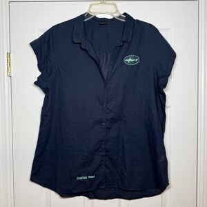 Patagonia x Dogfish Head Womens 14 Organic Cotton Hemp Button Short Sleeve Tee